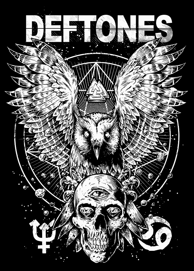 Deftones Owl and Skull Graphic Art
