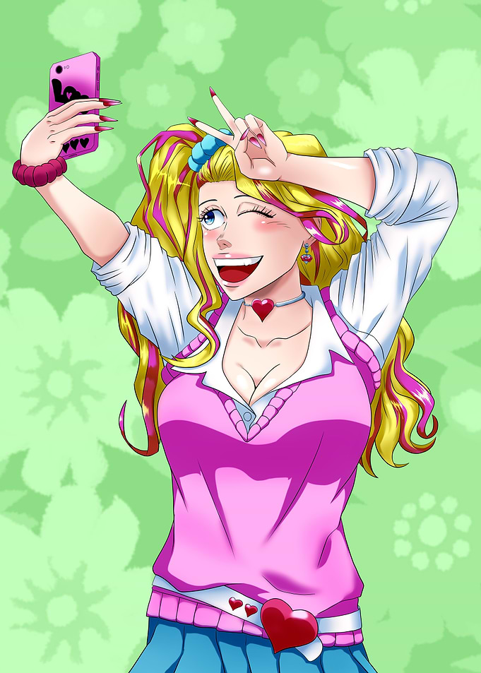 Anime Girl Taking a Selfie
