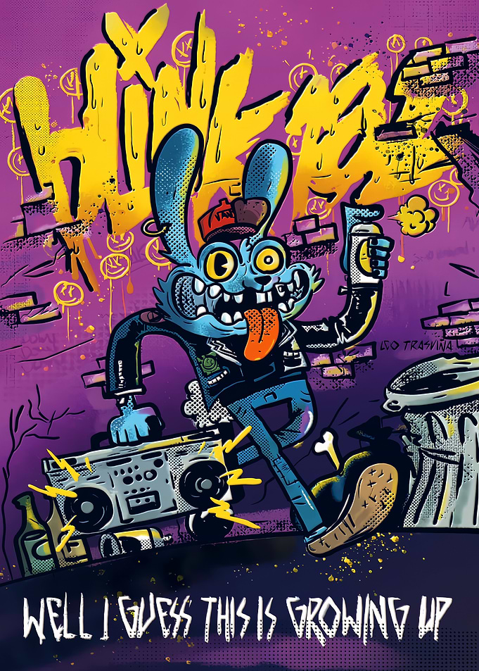 Blink-182 Punk Rabbit Graffiti Art