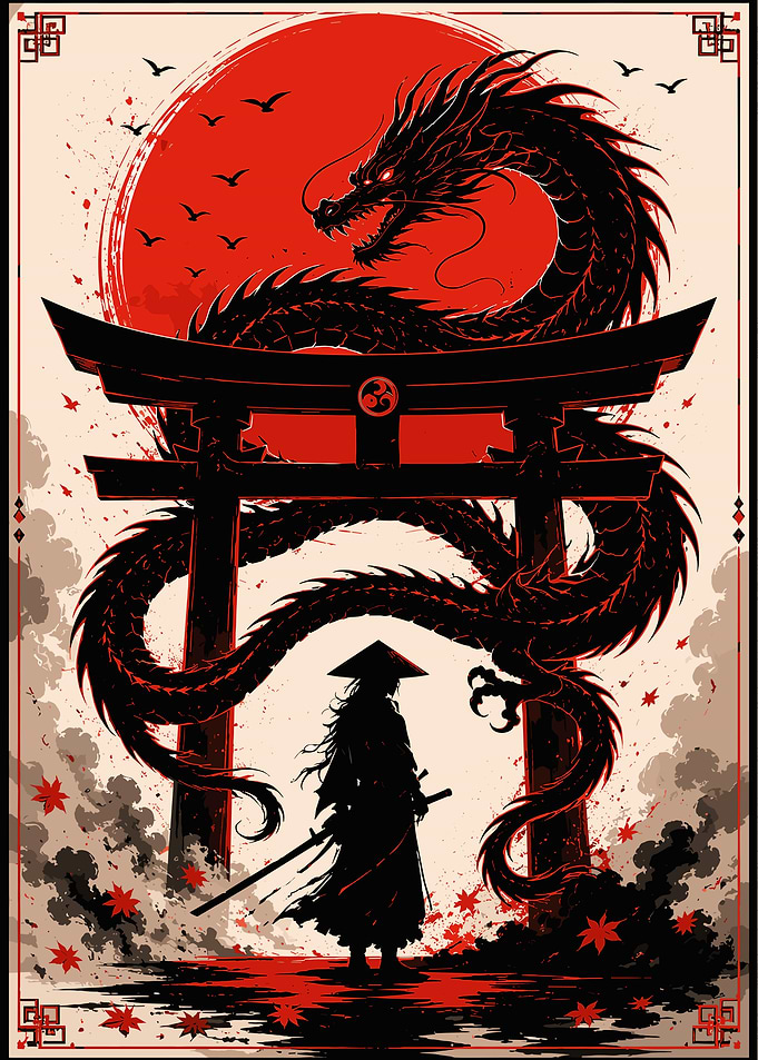 Samurai and Dragon Torii Gate