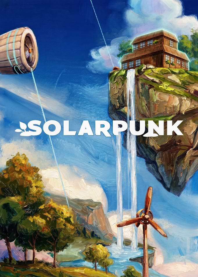 Solarpunk Floating Island Landscape