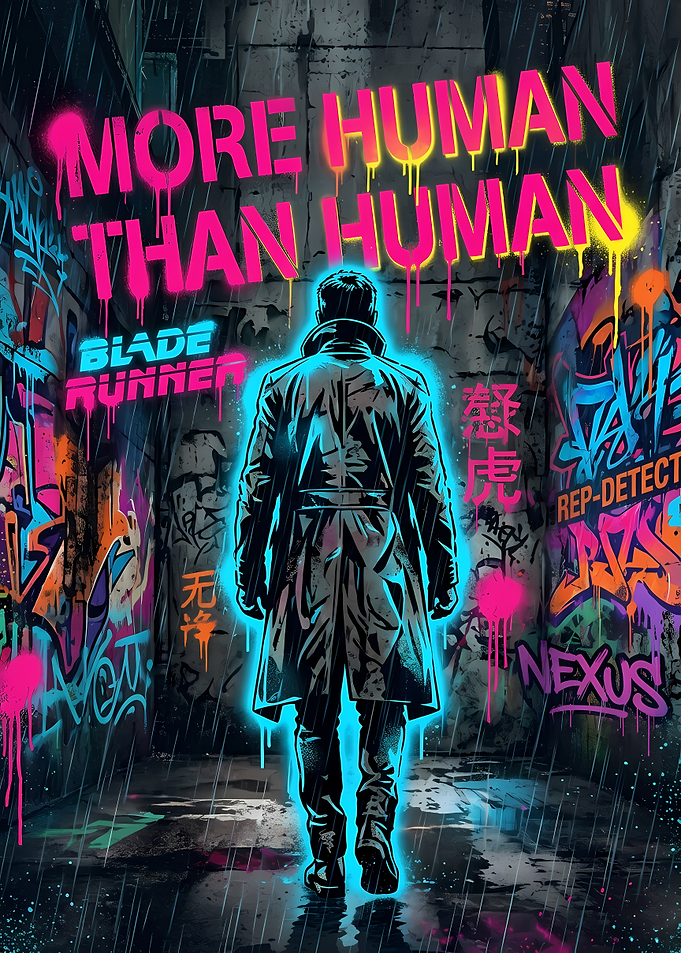 Blade Runner Neon Graffiti Poster