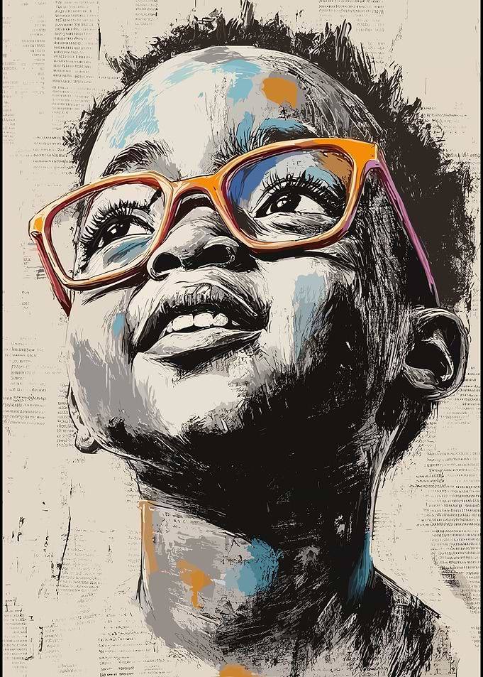 Portrait of a Child in Glasses