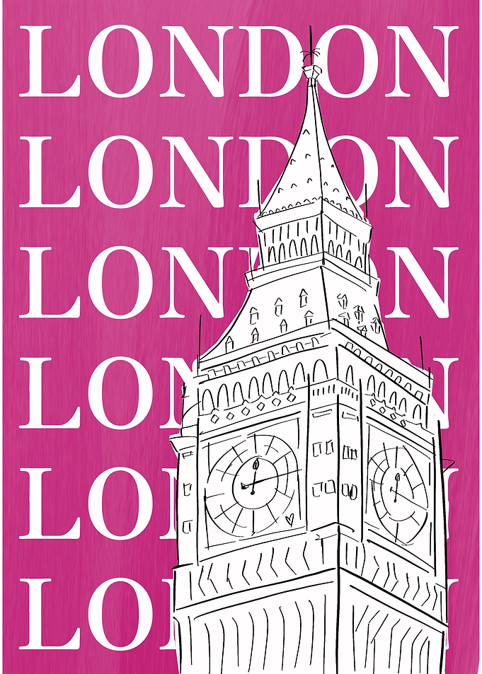 London Big Ben Pink Poster