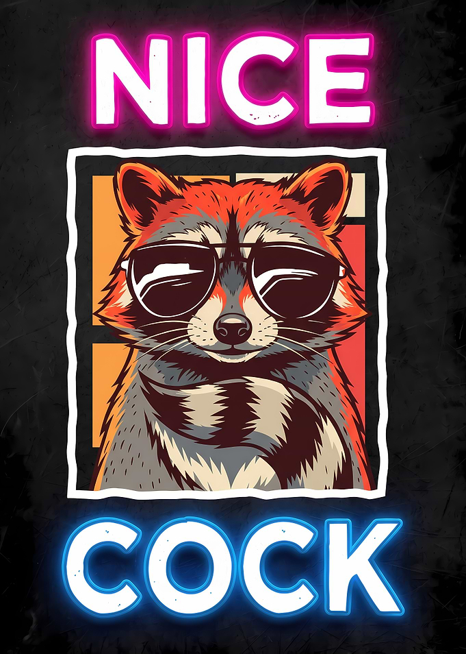 Cool Raccoon Neon Sign Graphic