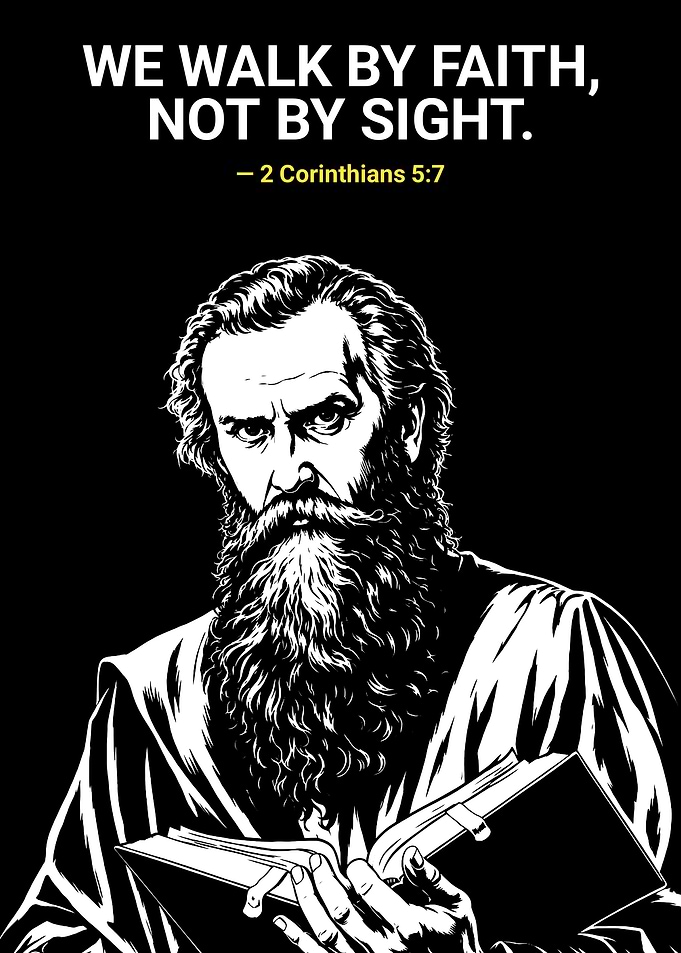 We Walk By Faith Bible Quote
