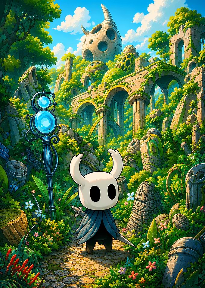 The Knight in Overgrown Ruins