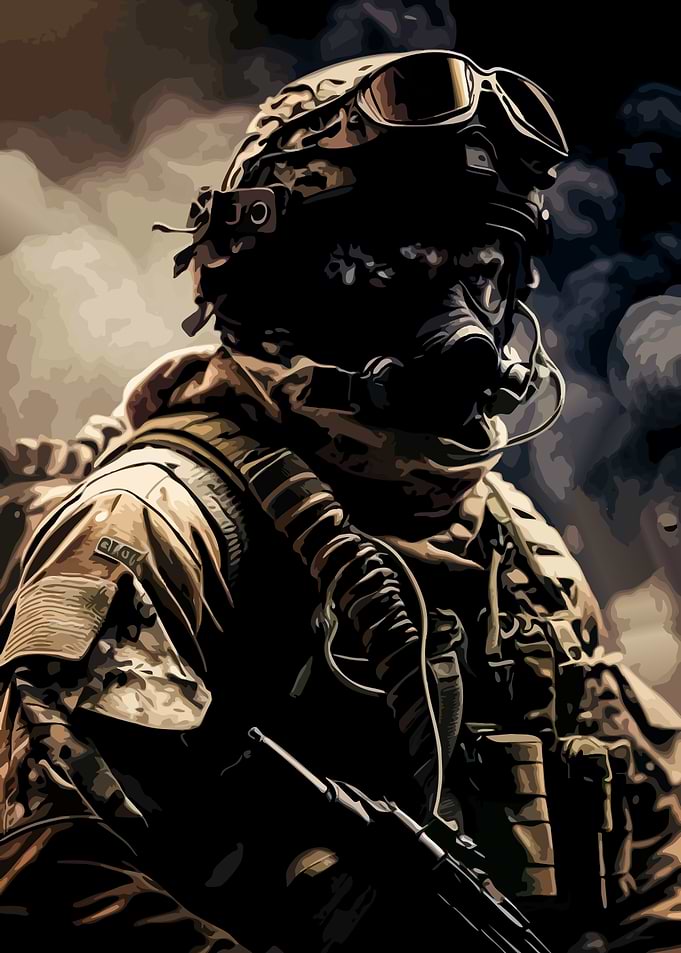 Tactical Soldier in Combat Gear