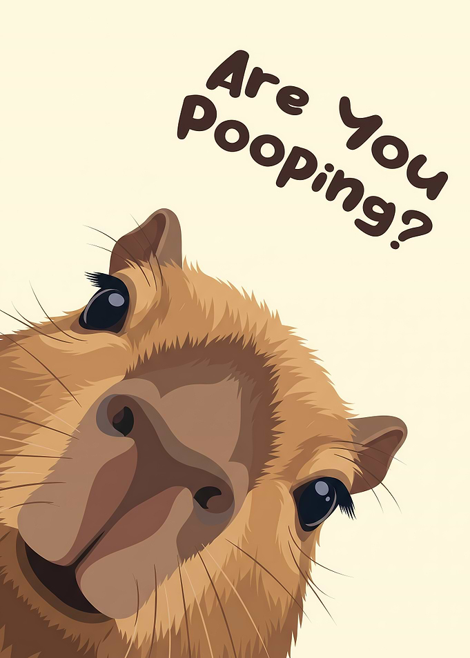 Funny Capybara Bathroom Wall Art