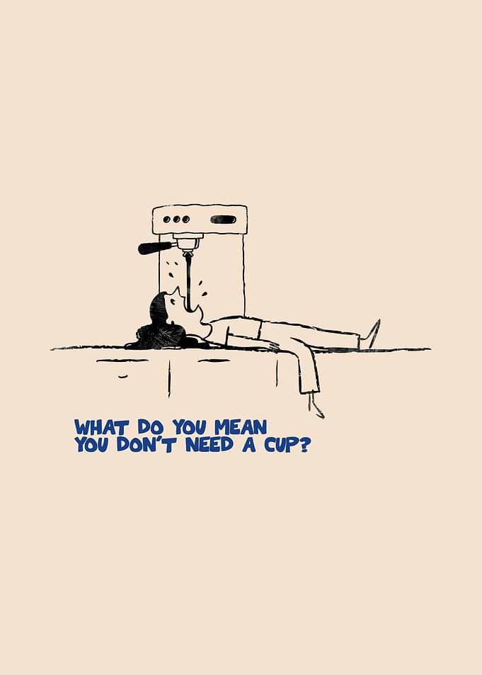 Funny Coffee Addict Illustration