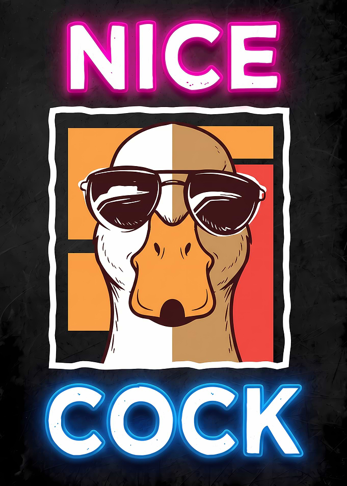 Cool Goose Neon Style Graphic