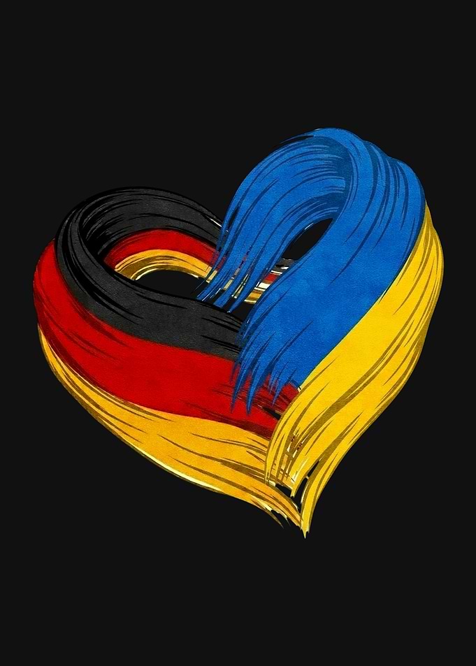 Germany and Ukraine Heart Symbol