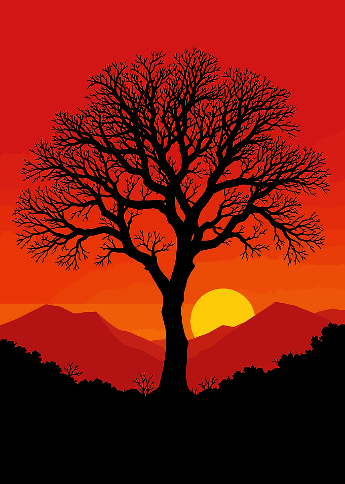 Silhouette Tree at Sunset