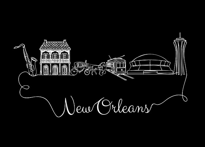 New Orleans Skyline Line Art