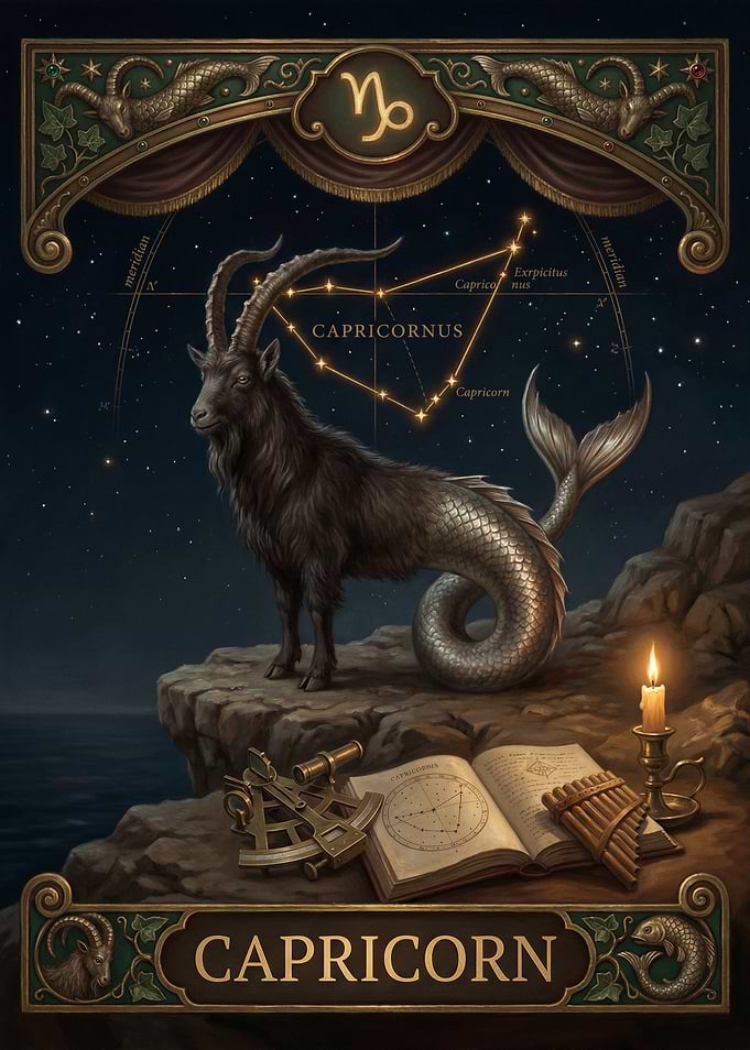 Capricorn Zodiac Constellation Art