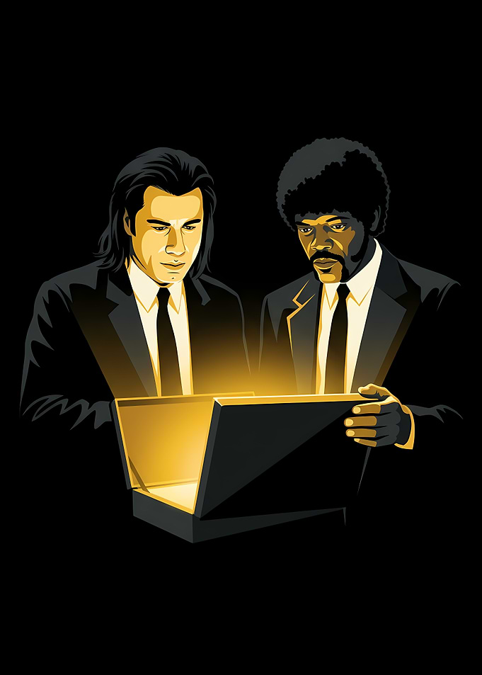 Pulp Fiction Briefcase Scene Illustration
