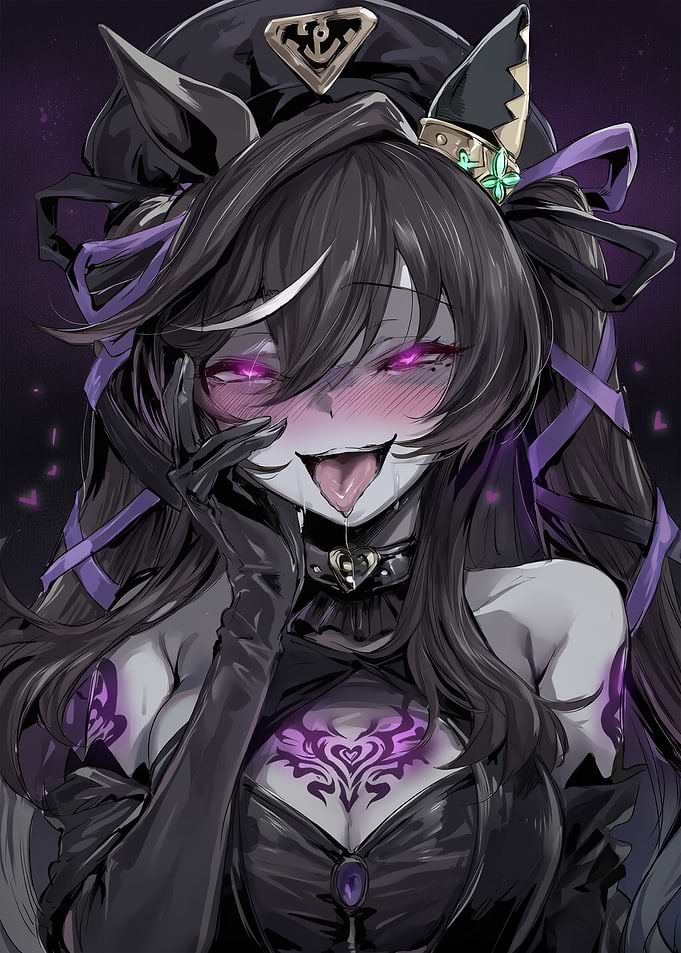 Anime Girl with Purple Glowing Eyes
