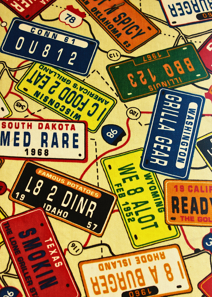 Vintage License Plate Map Pattern