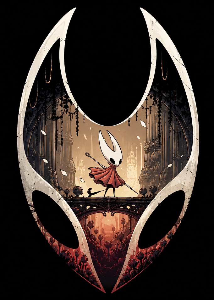 Hornet Hollow Knight Mask Illustration