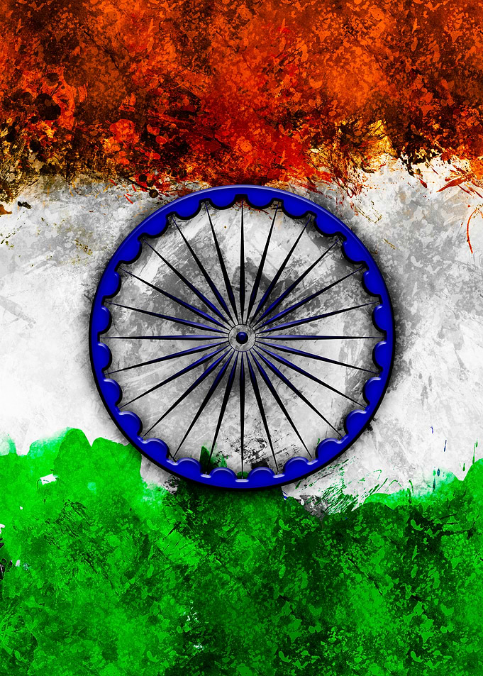 Artistic Indian Flag with Ashoka Chakra