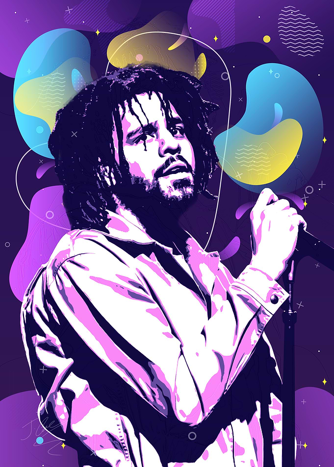 J. Cole Pop Art Portrait