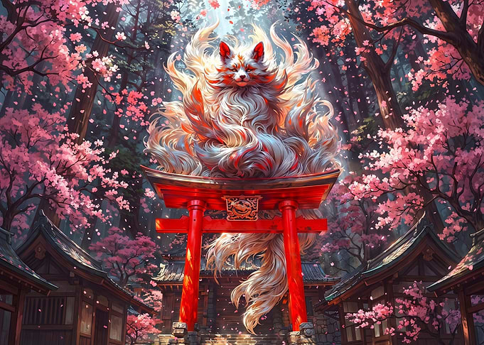 Majestic Kitsune at Torii Gate