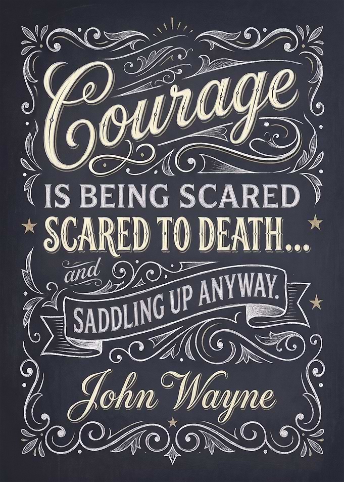 John Wayne Courage Chalkboard Quote Art