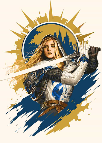 Blonde Warrior Woman with Sword