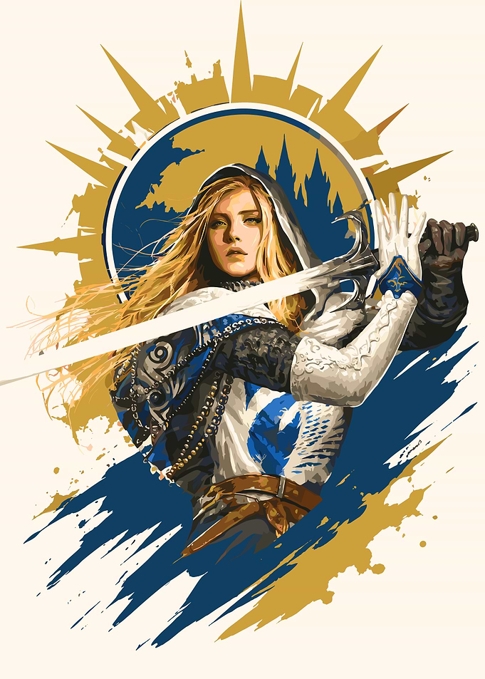Blonde Warrior Woman with Sword