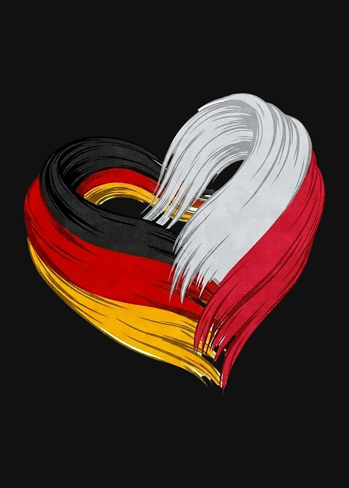 German and Polish Flag Heart