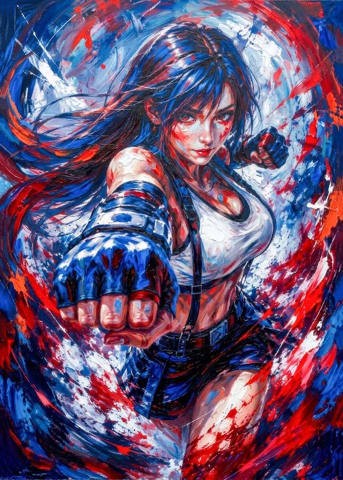 Tifa Lockhart Dynamic Action Painting