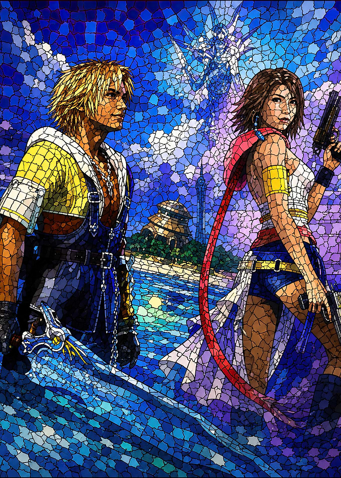 Final Fantasy X Stained Glass Art
