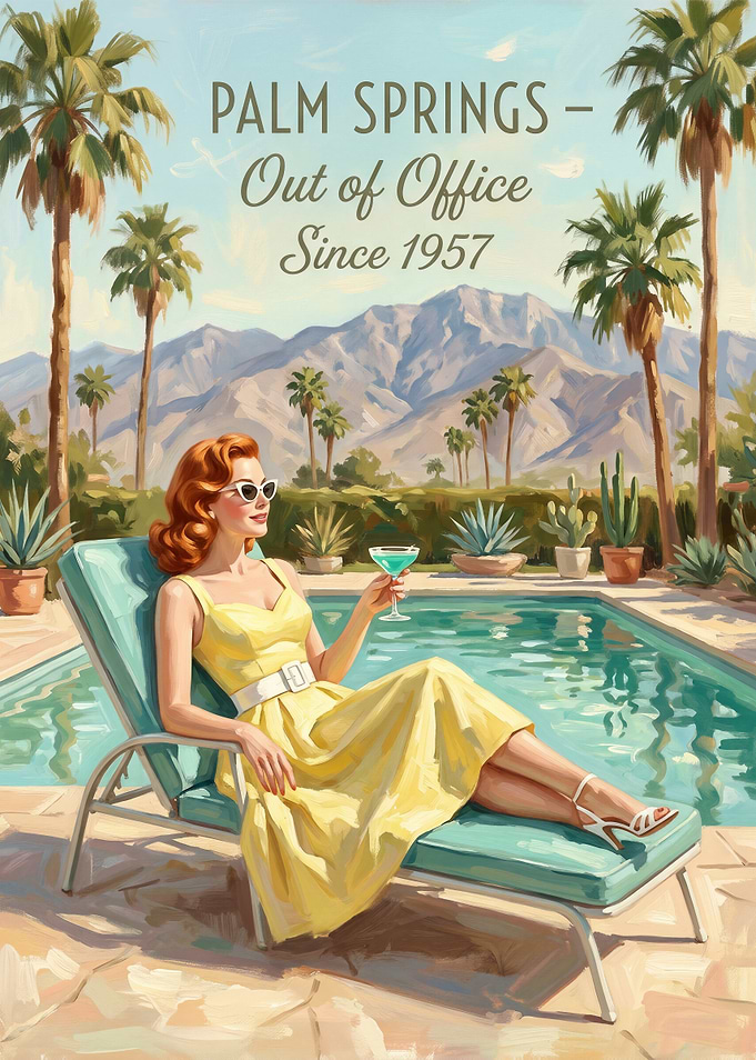 Palm Springs Retro Vacation Poster