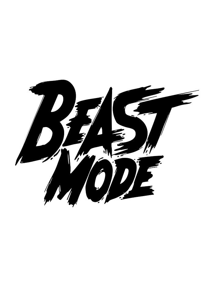 Beast Mode Brush Stroke Text
