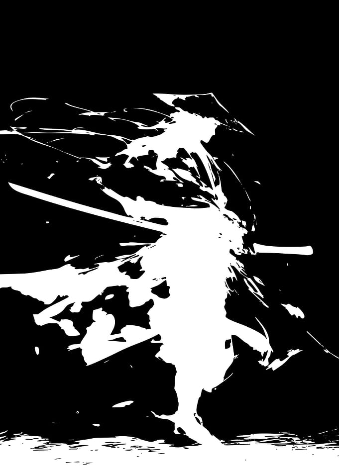 High Contrast Samurai Silhouette