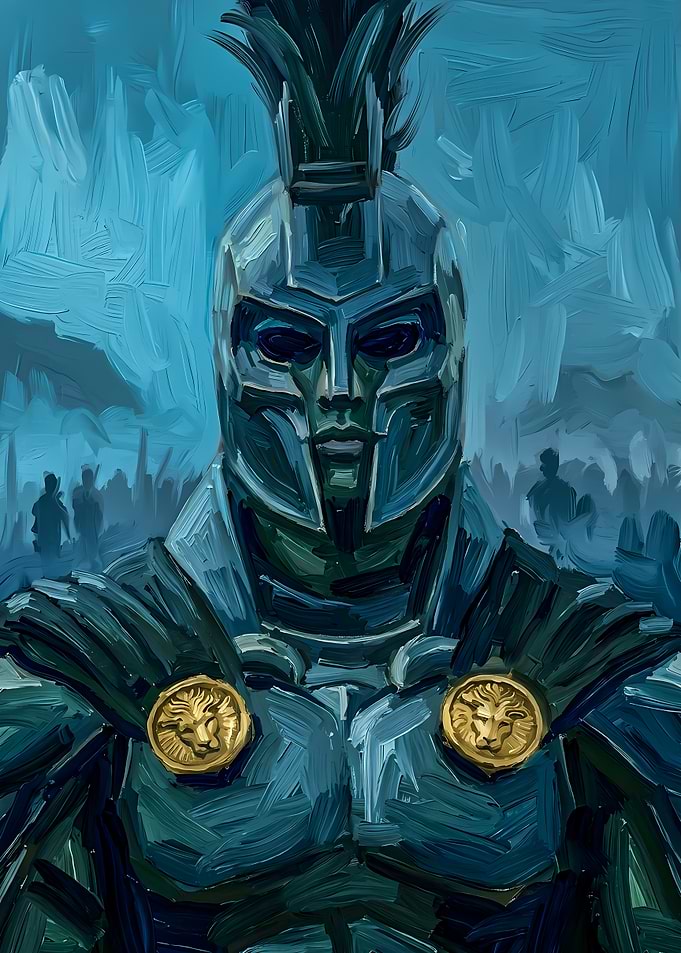 Spartan Warrior Oil Painting Portrait