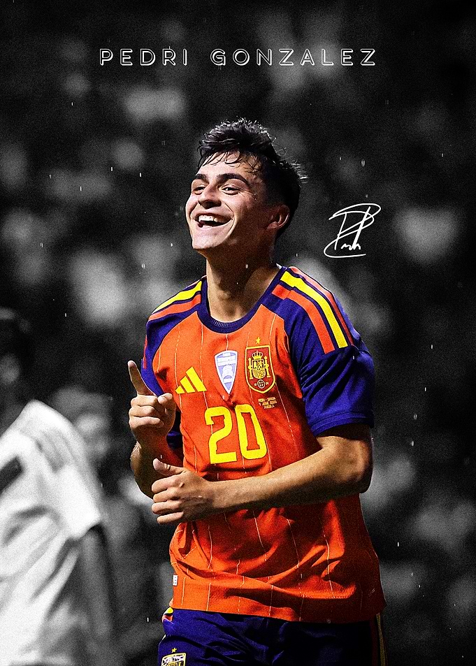 Pedri Gonzalez Spain Football Poster