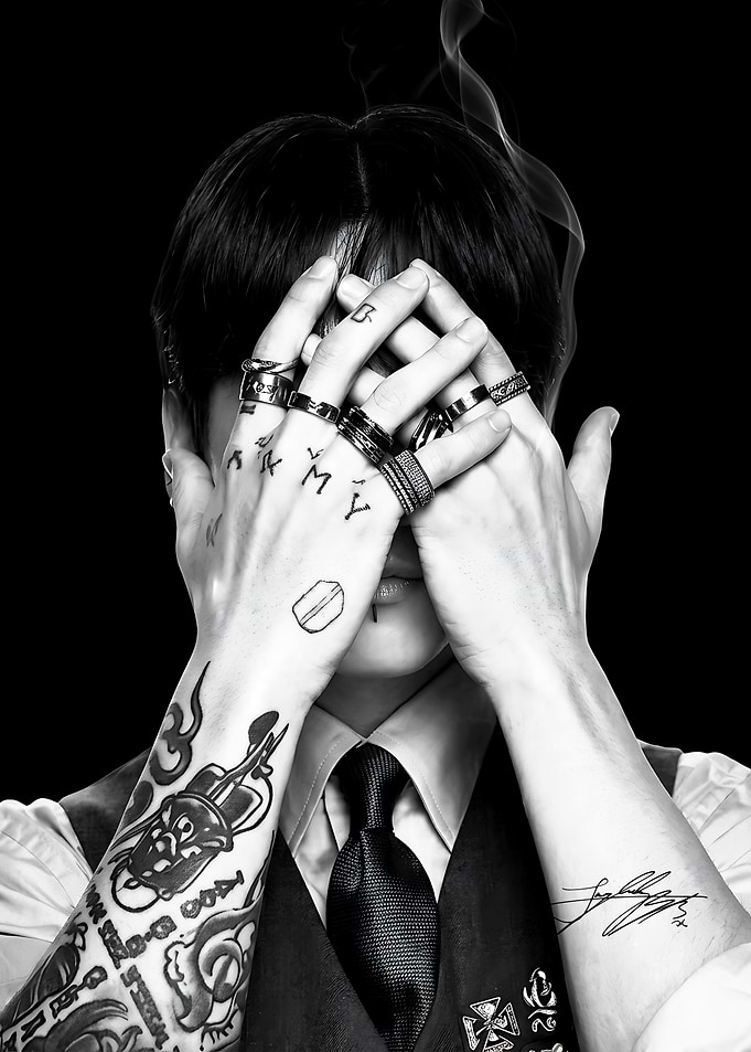 Jungkook Tattooed Hands Portrait