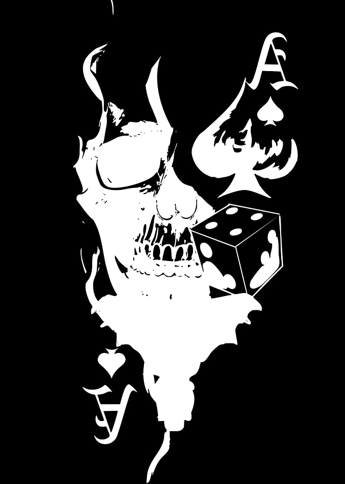 Ace of Spades Skull Dice Design