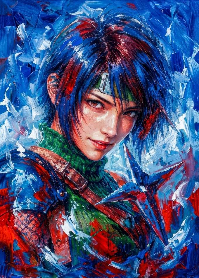Yuffie Kisaragi Oil Painting Portrait