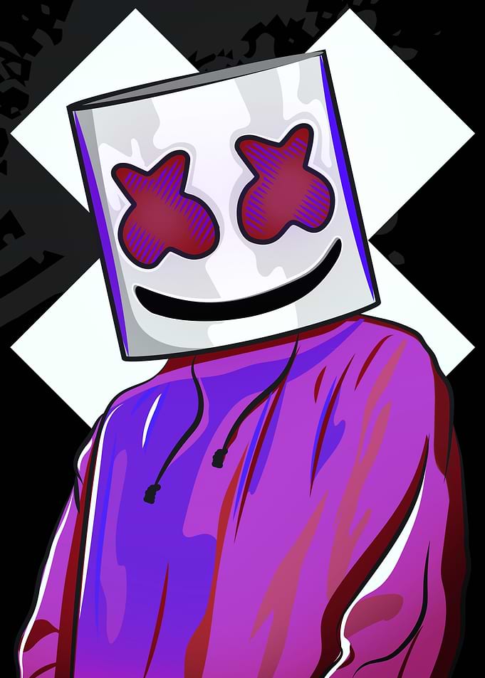 Marshmello DJ Digital Art Portrait