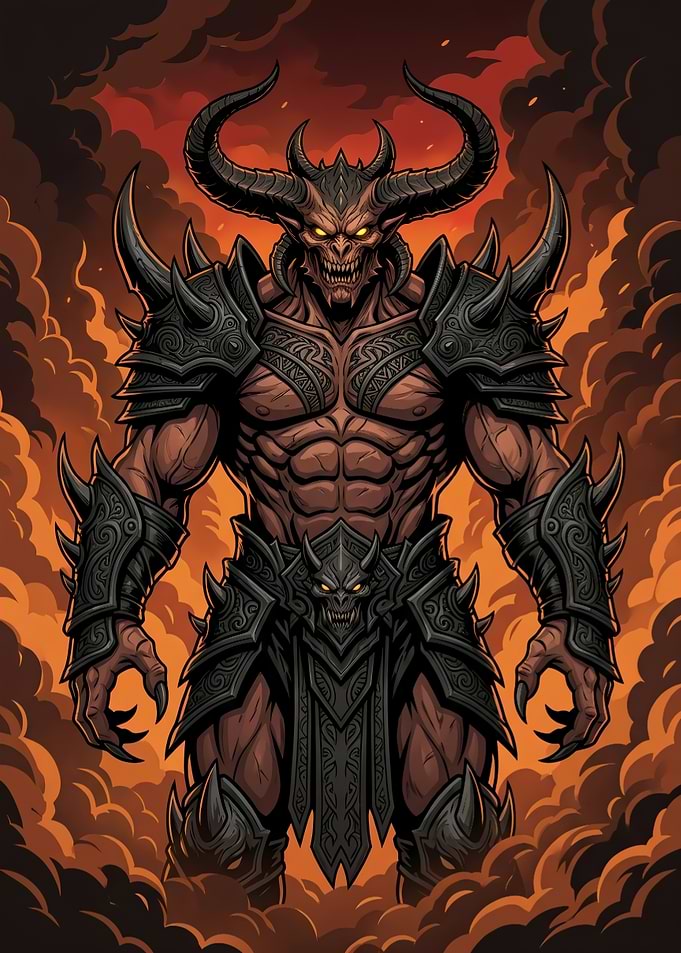 Fierce Horned Demon Warrior