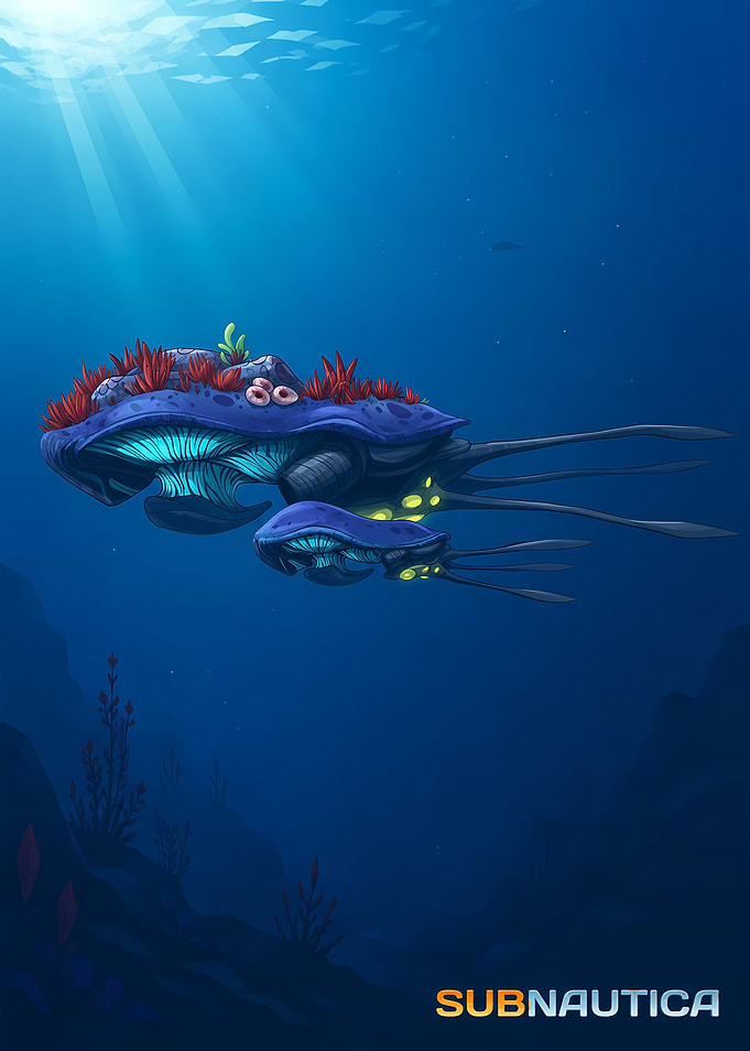 Subnautica Reefback Leviathan Underwater Scene