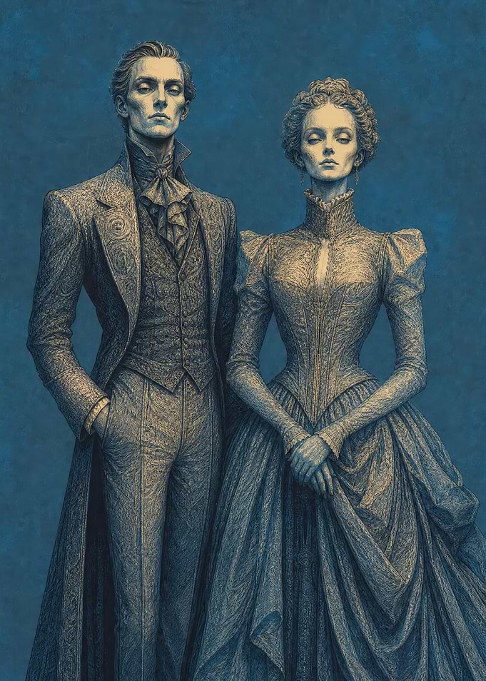 Victorian Aristocratic Couple Portrait