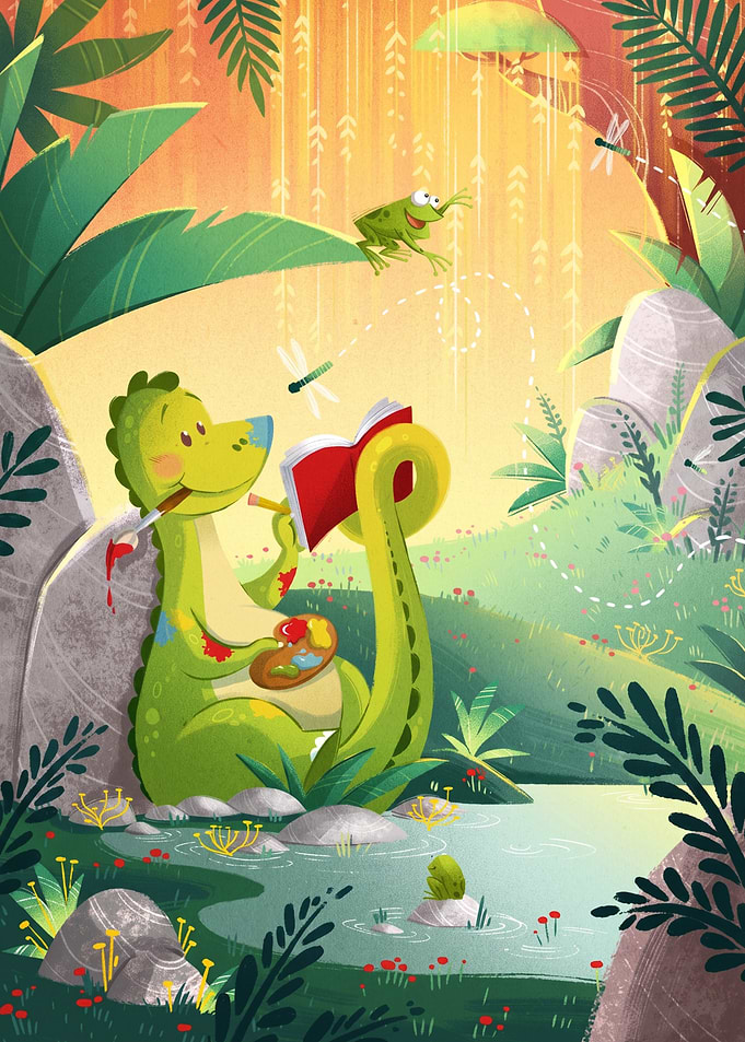 Cute Dragon Painting in Nature