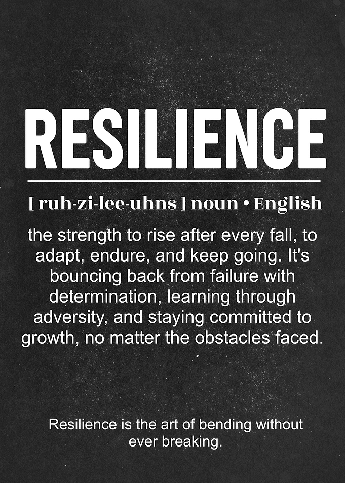 Resilience Definition Inspirational Wall Art