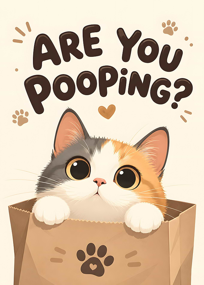 Funny Cat 'Are You Pooping?'
