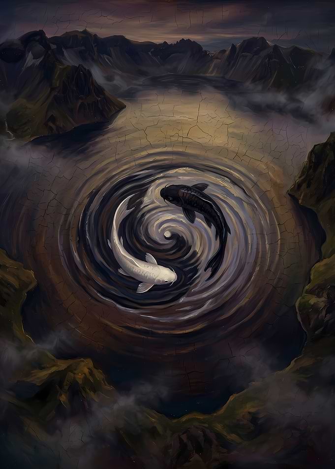 Yin Yang Koi Fish Whirlpool