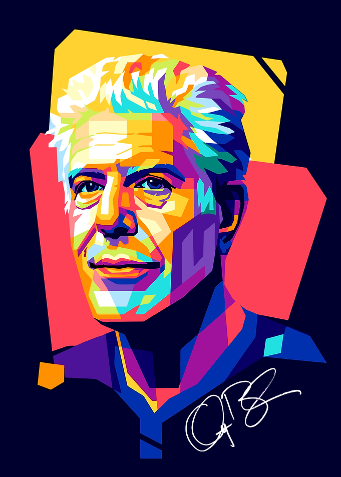 Anthony Bourdain Pop Art Portrait wpap style