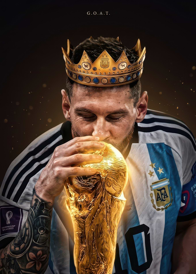 Lionel Messi World Cup Champion Portrait
